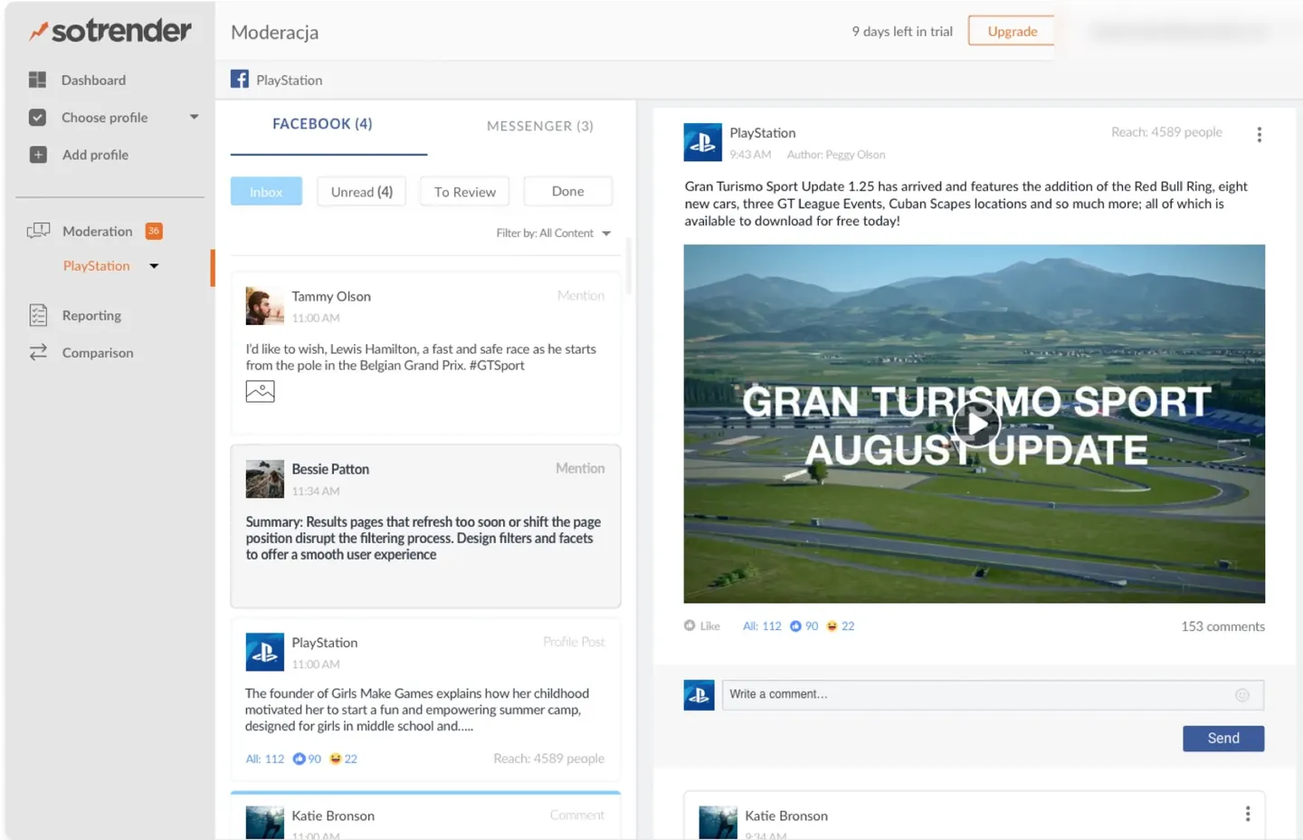 High-fidelity Social Inbox design built on the design system